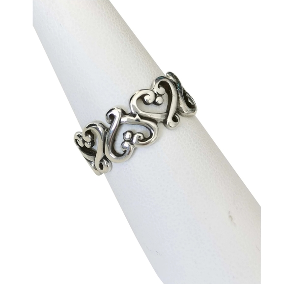 New sterling silver Hearts ring handmade size 7.5 - Picture 2 of 6